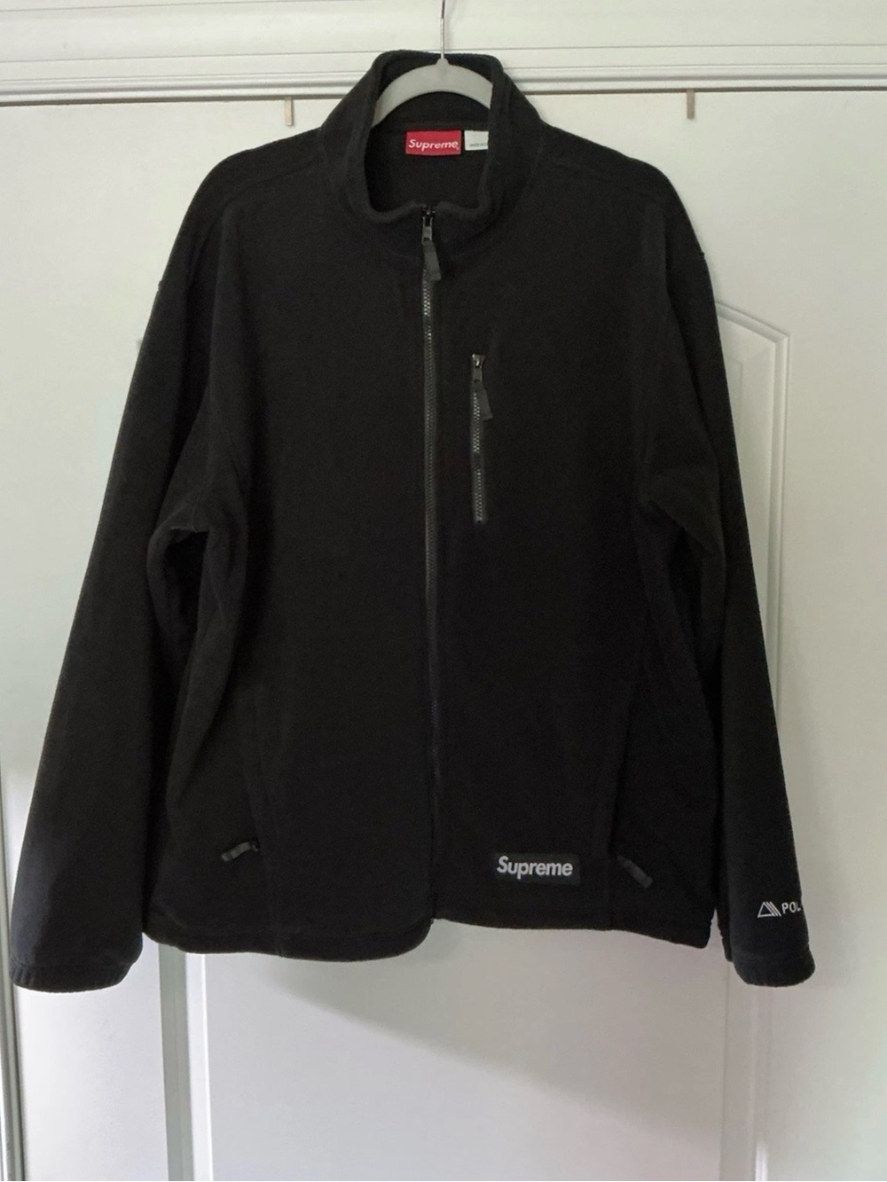 Size XL - Supreme Box Logo Polartec Fleece Black Zip Jacket